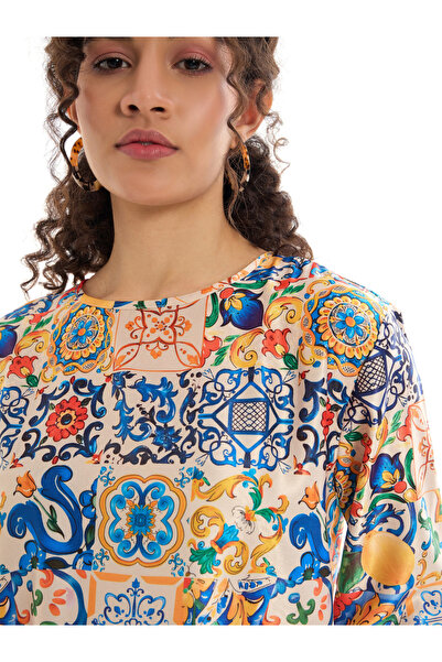 Sassafras By Styli All Over Print Top & Straight Leg Pants Co-Ords