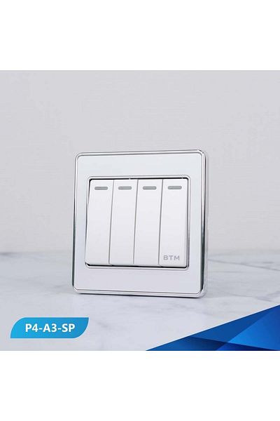 Btm مفتاح رباعي الألوان، لؤلؤي وفضي - 3 قطع