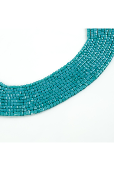 yfhobi 1 Dizi (90-95Adet) - 4 mm Küp Kristal Cam Boncuk Dizisi Mat Turkuaz Re...