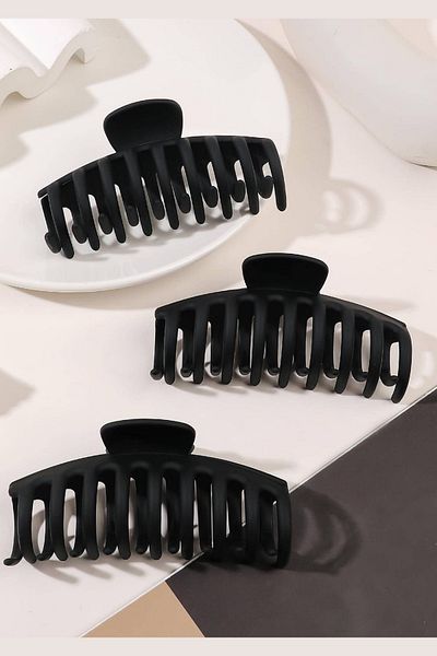 PREGIO 3Pcs Large Size Black Rake Buckle Elegant Winter Peg Buckle