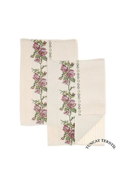TUNCAY TEKSTİL Cotton Lace Canvas Bedspread Set