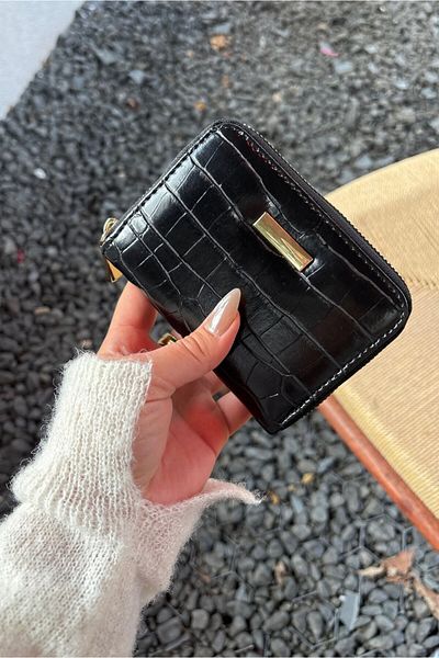 Yuka Atelier Portofel din piele artificială cu model de crocodil