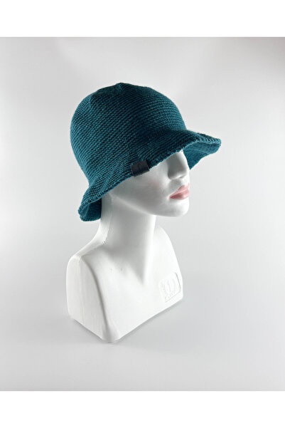 Kidilia قبعة شتوية محبوكة يدويًا باللون الفيروزي