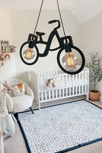 KAŞIKBEY Bike Wooden Bicycle Chandelier Decorative Luxury Pendant Lamp Retro Rustic Office Cafe Modern Ceiling Chandelier