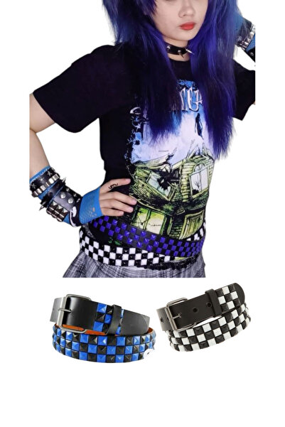 targay بوتيك فاسق ميتاليكا نمط إيمو الهرم مرصع الحزام