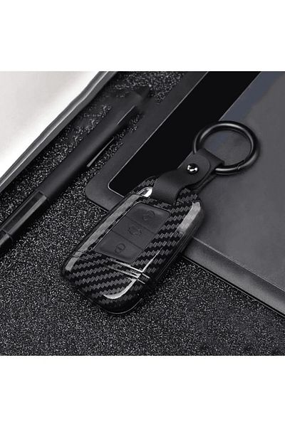 Skilit Black Carbon Key Case for Volkswagen Passat B8 / Skoda Superb / Kodiaq