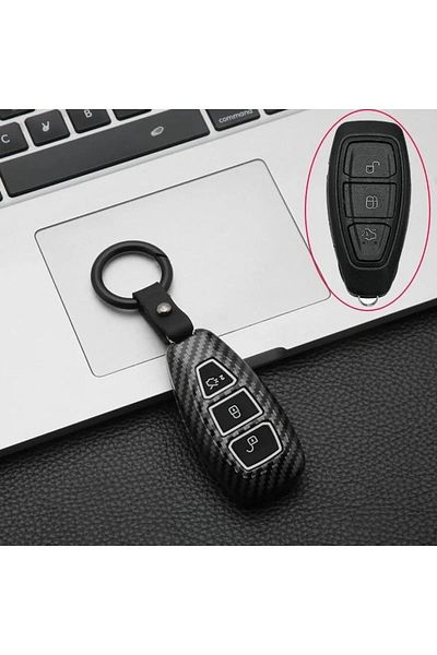 bigkey Ford Focus Kuga Keyless Entry Carbon Material Black Key Case