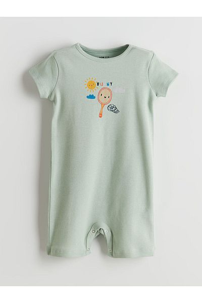 LC Waikiki LCW ECO Crew Neck Printed Baby Boy Jumpsuit