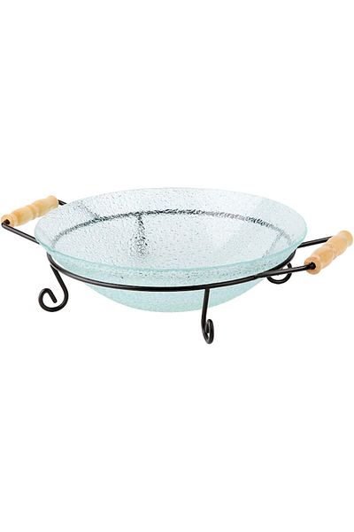 ORCHID RND GLASS SERVING BOWL WITH STAND