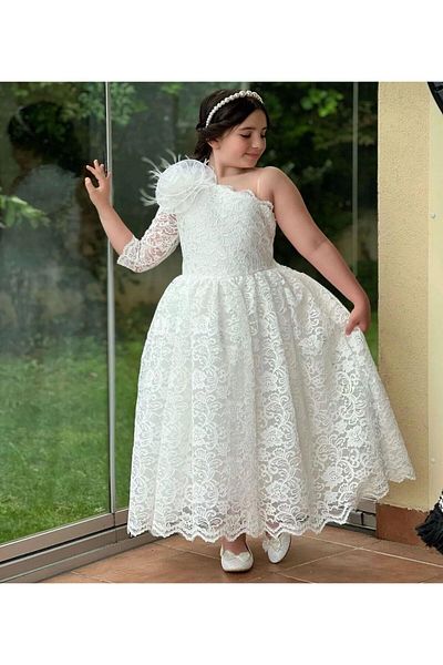 KOKOŞ BEBEK Girl's Laced Single Sleeve Evening Dress