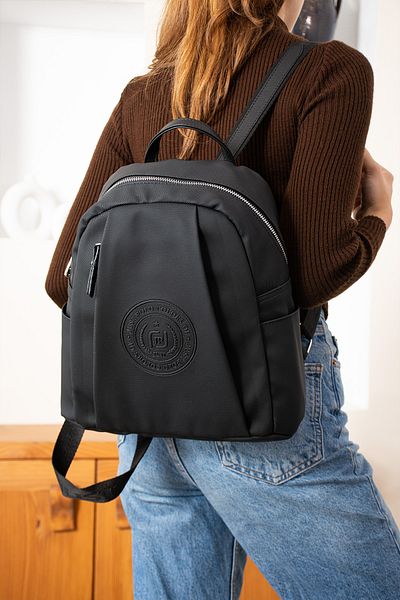 Just Polo Textured Fabric Brand Women's Backpack