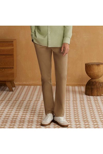 Giordano Men's Stretch Twill Khaki Pants