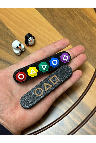 Figürlab Squid Game Oyun 5 Taş Seti Kalamar Oyun Renkli Taş Gonggi Kumlu Versiyon HEDİYELİ