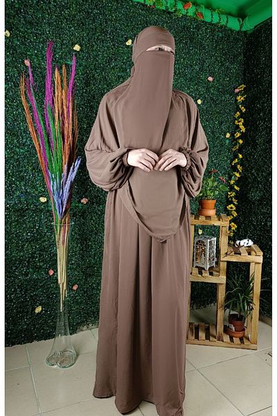 ABAYA Medina Silk σε τρία κομμάτια - Dawn Set - Cappuccino