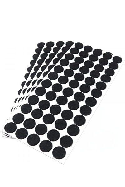 Anra Sandalye Mobilya Ayak Pedi 24mm Kaydırmaz Keçe (66'lı) Yapışkanlı Parke Zemin Koruyucu - Siyah