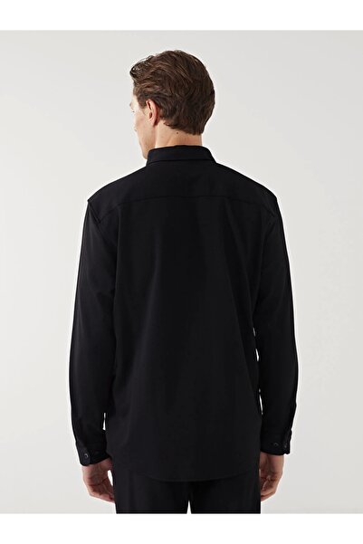 LC Waikiki Lcw Vision Siyah Slim Fit Uzun Kollu Erkek Gömlek