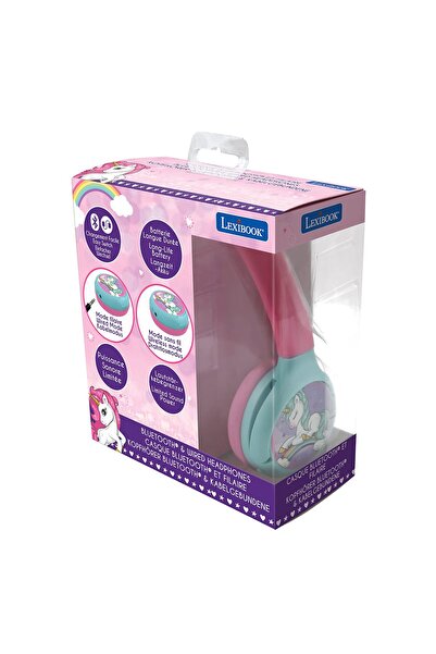 LEXIBOOK Unicorn 2-in-1 Bluetooth & Wired Headphones | Foldable | 85 dB Volume Limit | Colorful Design