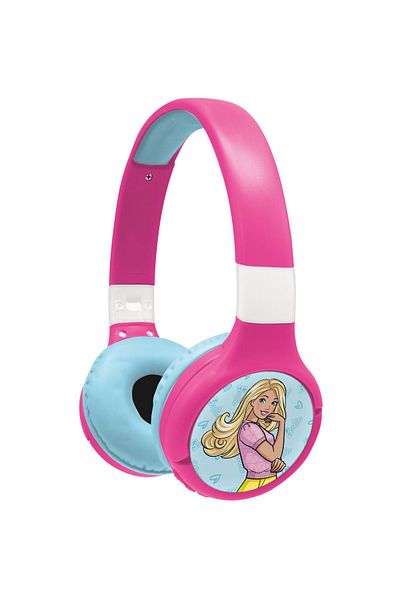 LEXIBOOK Barbie 2-in-1 Bluetooth & Wired Kids Headset | Mic | 85 dB Limit | Rechargeable | Pink