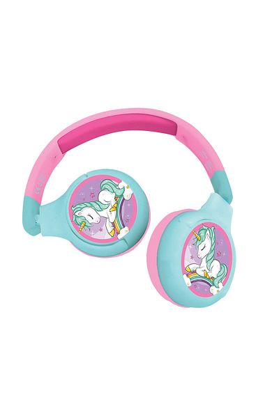 LEXIBOOK Unicorn 2-in-1 Bluetooth & Wired Headphones | Foldable | 85 dB Volume Limit | Colorful Design