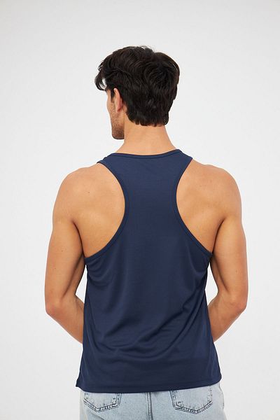 Moda Işık Navy Blue Printed Men's Sports Tank Top