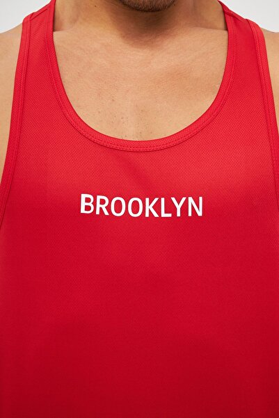 Moda Işık Red Printed Men's Sports Tank Top