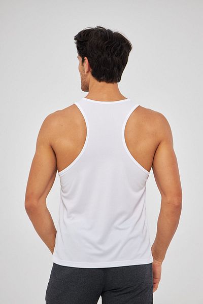 Moda Işık White Printed Men's Sports Tank Top