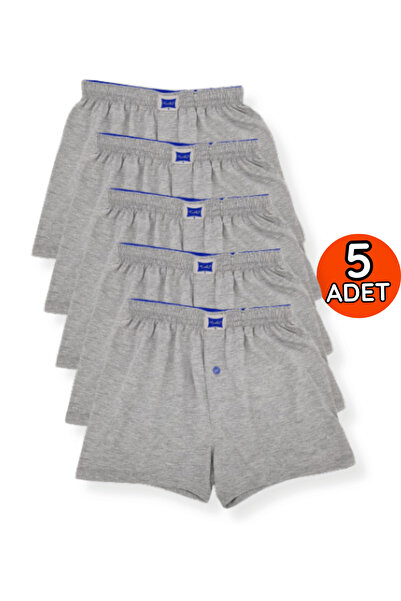 Tutku 0117 Boxeri uni din bumbac pieptănat gri pentru bărbați - Pachet de 5