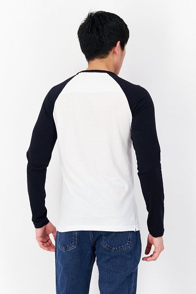 French Connection Men Crew Neck Long Sleeve Brand Logo T-shirts, White