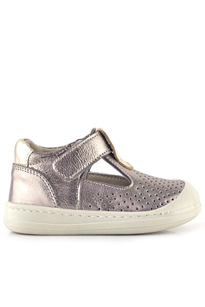 Rakerplus Shaun Genuine Leather Gold Velcro Anatomical Baby Girl Sandals