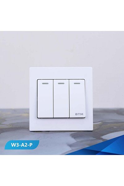 Btm White triple switch- 3 pieces