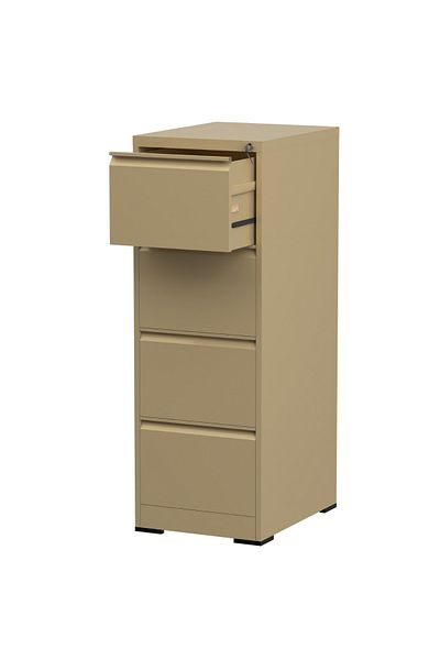 Mahmayi Godrej 4 Drawer Steel Filing Cabinet with Secure Lock Steel Beige Powder-Coated Finish