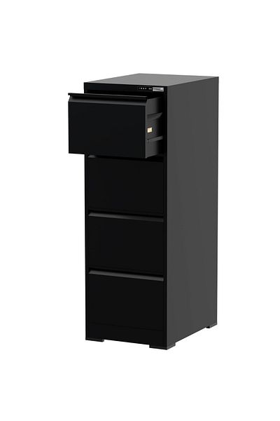 Mahmayi Godrej 4 Drawer Digital Filing Cabinet with Touch Screen Lock Steel Black Finish