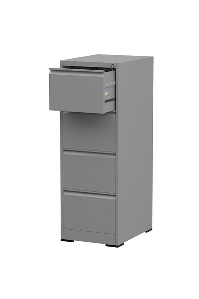Mahmayi Godrej 4 Drawer Steel Filing Cabinet with Secure Lock Steel Grey Powder-Coated Finish