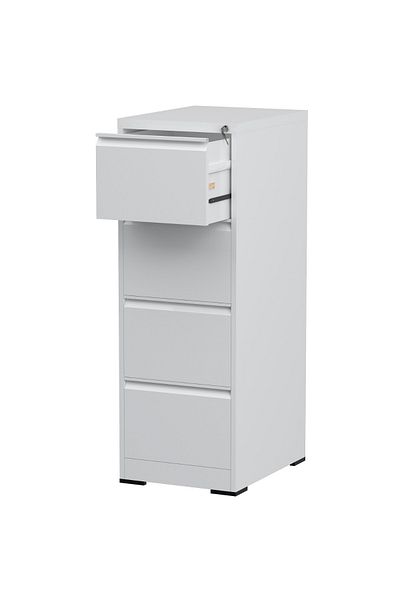Mahmayi Godrej 4 Drawer Steel Filing Cabinet with Secure Lock Steel White Powder-Coated Finish