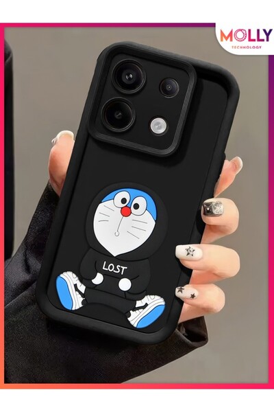 Molly Xiaomi Redmi NOTE 13 PRO 4G İçin Siyah Kenarları Kalın 3d Kabartmalı Se...