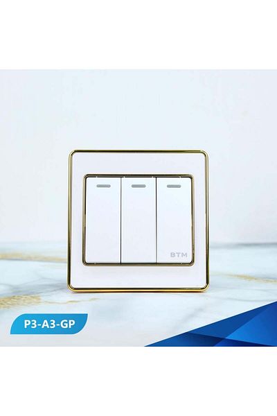 Btm Triple switch, Pearl and gold- 6 pieces