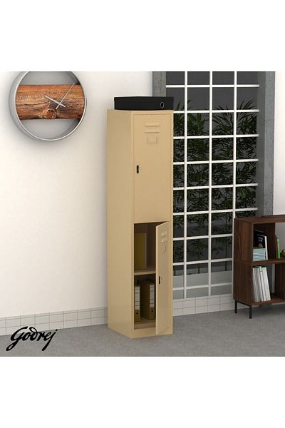 Mahmayi Godrej 2 Door Steel Locker with Heavy-Duty Construction Scratch-Resistant Beige Finish