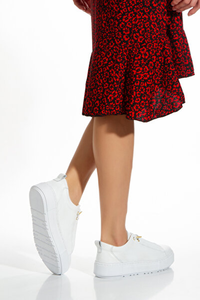 PASSAGE SHOES Genuine Leather Women's Sneakers 2075 - White