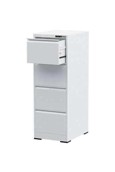Mahmayi Godrej 4 Drawer Digital Filing Cabinet with Touch Screen Lock Steel White Finish
