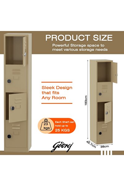 Mahmayi Godrej Digital 4 Door Locker with Advanced Touch Screen Lock Steel Beige