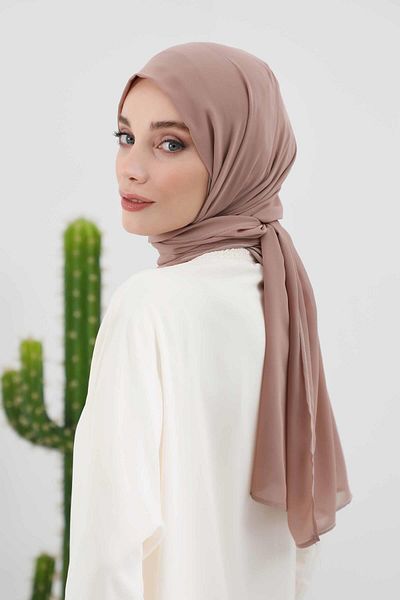 Aisha's Design شال شيفون بقلنسوة داخلية من القطن الممشط، PS-46