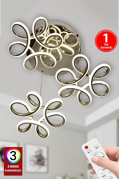 FUZON Triple Orchid 3 Color Controlled Led Chandelier Silver Living Room Chandelier Living Room Chandelier Living Room Chandelier
