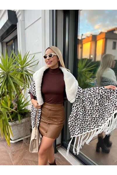 MODA Leopar Desenli Kürklü Panço