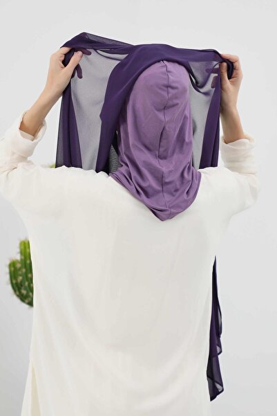 Aisha's Design Combed Cotton Inner Bonnet Chiffon Shawl,Ps-46