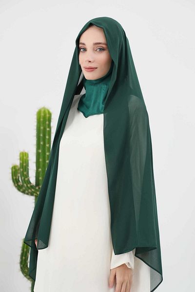Aisha's Design شال شيفون بقلنسوة داخلية من القطن الممشط، PS-46