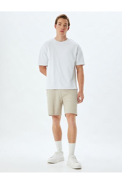 Koton Cotton Bermuda Shorts - Lace-Up Waist and Pocket Detail