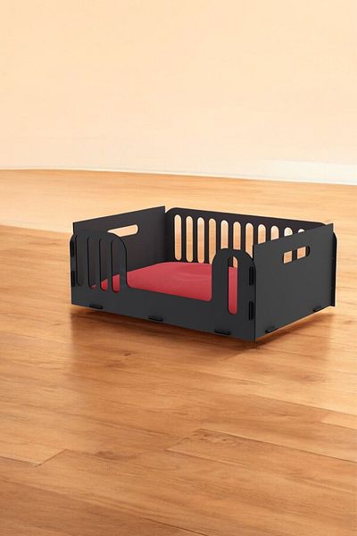 Evene Large Cat Bed Decorative Wooden Durable Black Color Model 5