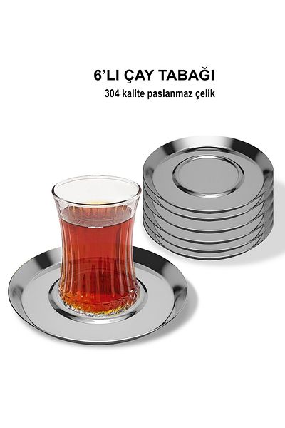 EVSTYLE Stainless Steel Romantic Tea Plate - Silver Color