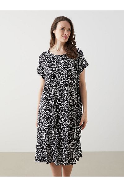 LC Waikiki New Season Plus Size Crew Neck Floral Dress - S5Lt96Z8
