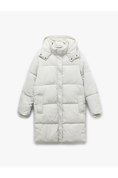 Koton Nadměrně velký nafukovací kabát s kapucí a zapínáním na zip
